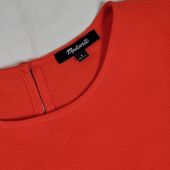 Madewell Bright Poppy Flare-Hem Blouse - Picture 2 of 4